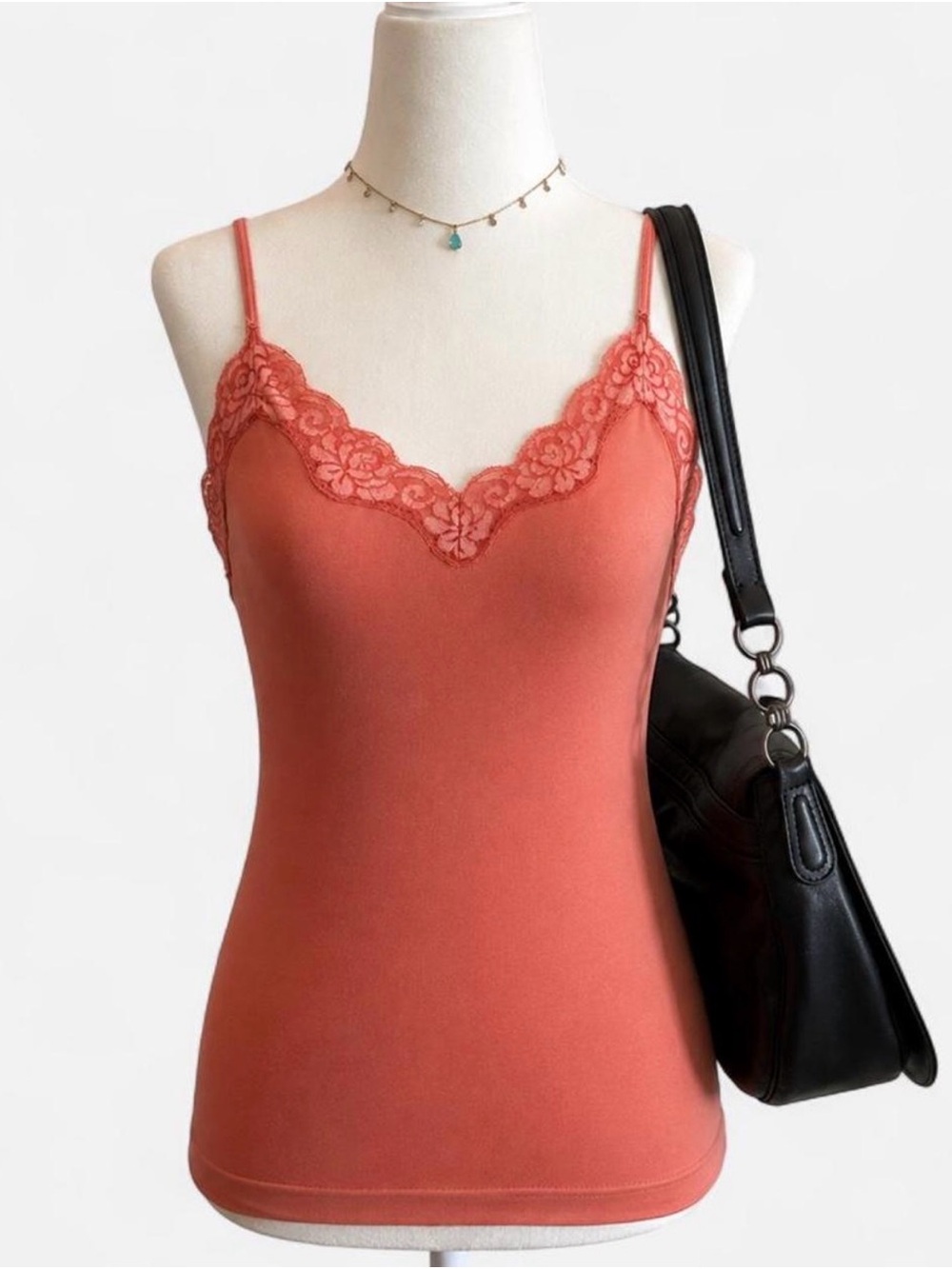 Talbots Coral Lace Cami Size Medium